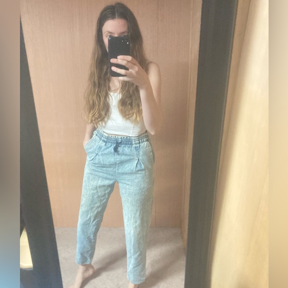 Vintage Acid Wash Denim Joggers - Picture 3 of 13